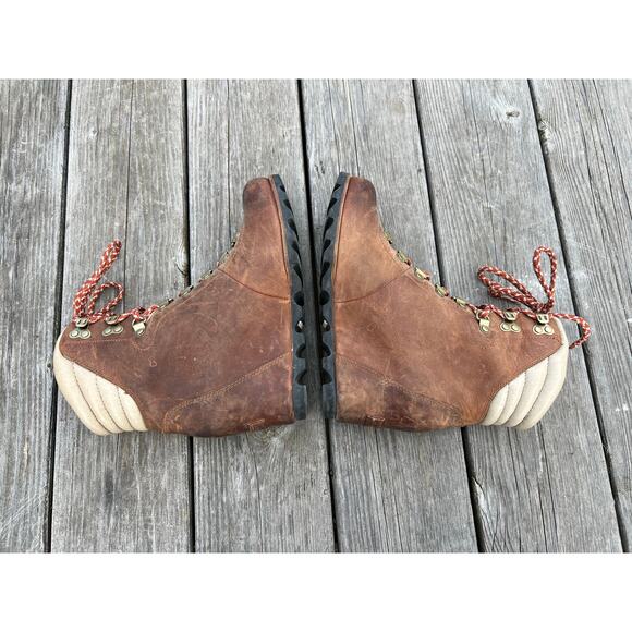 Sorel women's conquest wedge boot brown leather size 8 winter fall fashion heels - Picture 7 of 8